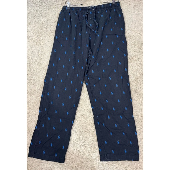 Polo Ralph Lauren All Over Pony Logo Flannel Pajama Pants Size L Lounge Relax - Picture 5 of 8